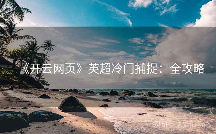 《开云网页》英超冷门捕捉:全攻略
